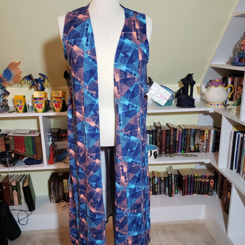 Lularoe Patterned Joy Duster Vest Small NWT